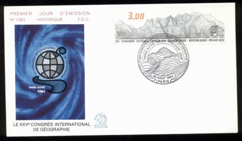 France-1984-Geography-Congress-FDC