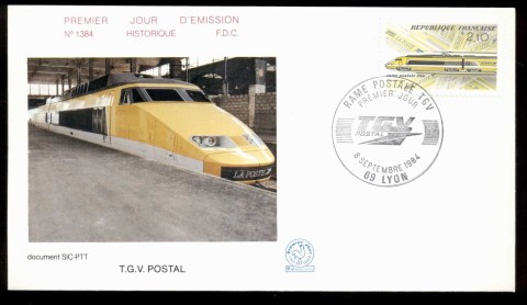 France-1984-High-Speed-Train-Mail-FDC