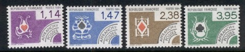 France-1984-Playing-Card-Suits-Precancels-MUH