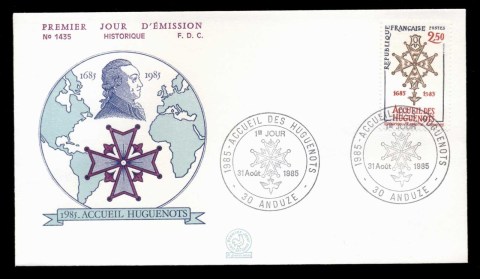 France-1985-Heugenot-Cross-FDC