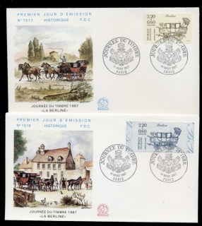 France-1987-Stamp-day-2x-FDC