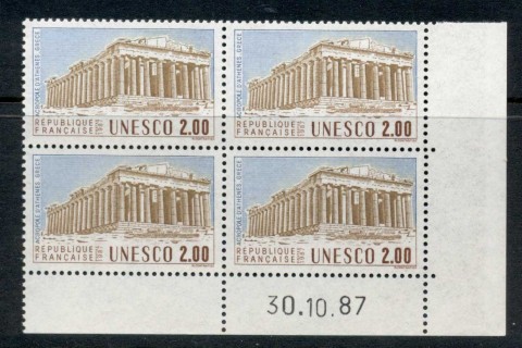 France-1987-UNESCO-The-Parthenon-blk4-MUH