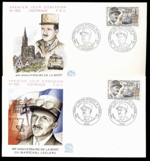 France-1987-gen-Leclerc-2x-FDC