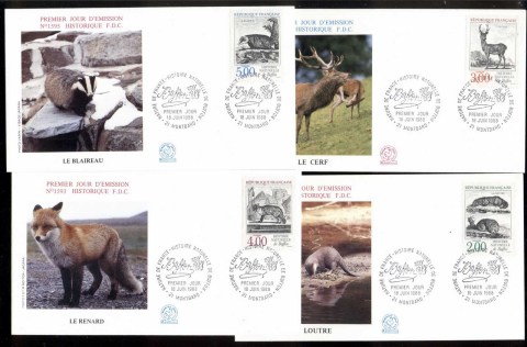 France-1988-Buffons-Natural-History-4x-FDC