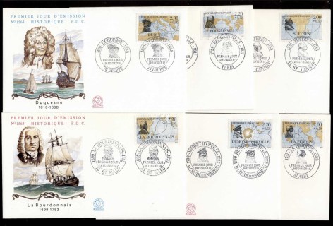 France-1988-Explorers-Ships-6x-FDC