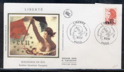 France-1988-Liberty-Euro-Surcharge-FDC