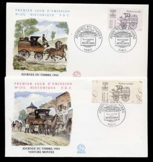 France-1988-Stamp-Day-2x-FDC