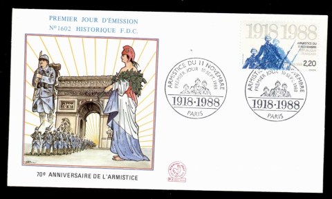 France-1988-WWI-Armistice-70th-Anniversary-FDC