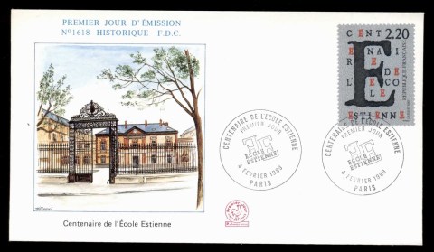 France-1989-Estienne-School-Cent-FDC