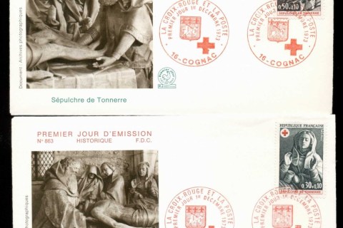 France-1973-Red-Cross-2x-FDC