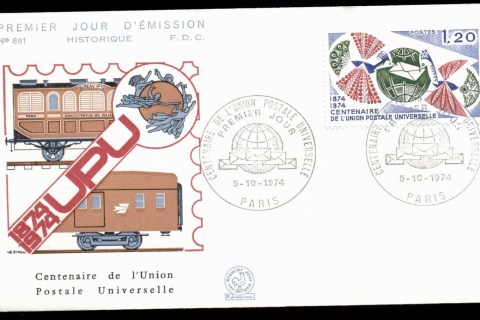France-1974-UPU-Centenary-FDC