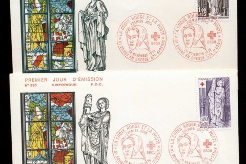 France-1976-Red-Cross-2x-FDC