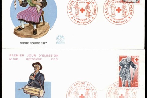 France-1977-Red-Cross-2x-FDC