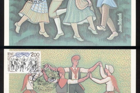 France-1981-Europa-Folkdances-2x-Maxicards
