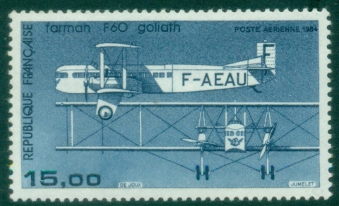 France-1984-Airmail-15f-Farman-F60-Goliath-MUH