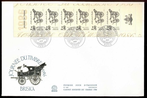 France-1986-Stamp-Day-coaches-booklet-pane-XLFDC