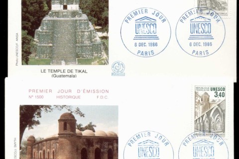 France-1986-UNESCO-2x-FDC