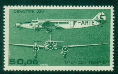 France-1987-Airmail-50f-Dewoitine-338-MUH