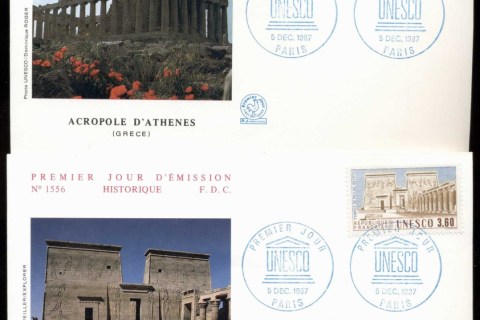 France-1987-UNESCO-2x-FDC