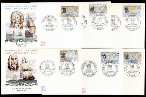 France-1988-Explorers-Ships-6x-FDC