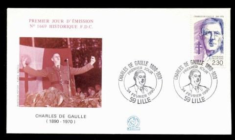 France-1990-Charles-de-Gaulle-FDC