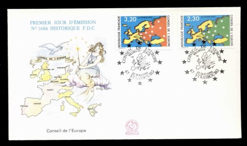 France-1990-Council-of-Europe-FDC