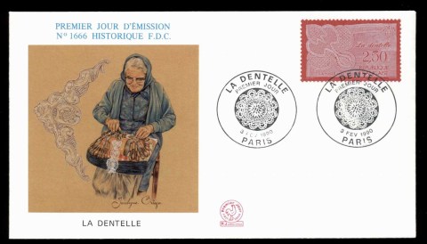 France-1990-Lace-Work-FDC