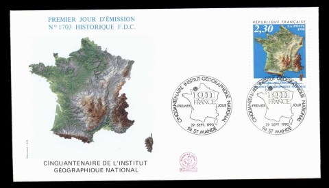 France-1990-National-Institute-of-Geography-FDC