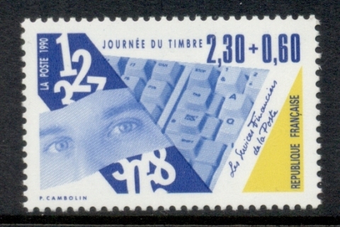 France-1990-Stamp-Day-MUH