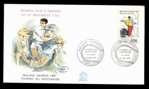 France-1991-French-Open-tennis-Championships-FDC