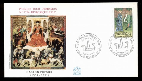 France-1991-Gaston-Phebus-FDC