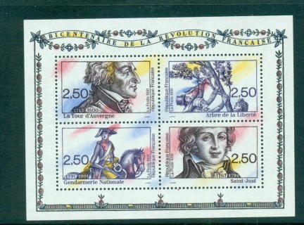 France-1991-Revolution-Bicentennial-MS-MUH-lot57338