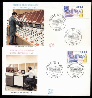 France-1991-Stamp-Day-2x-FDC