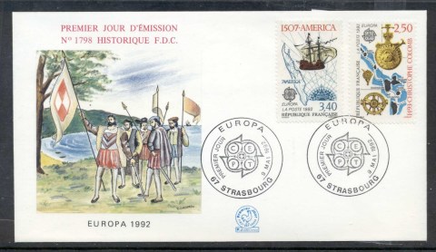 France-1992-Europa-Columbus-Discovery-of-America-FDC