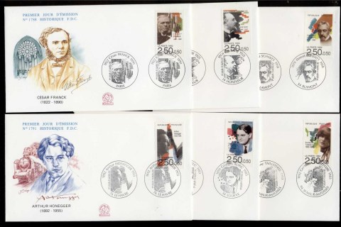 France-1992-Famous-Men-Women-6x-FDC