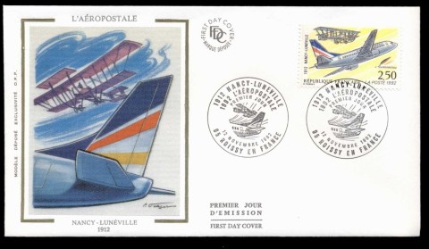 France-1992-Nancy-Luneville-Flight-FDC