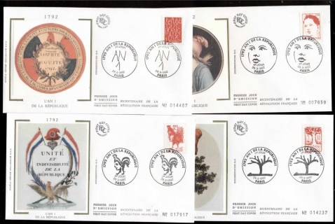 France-1992-Proclamation-of-First-republic-4x-FDC