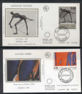 France-1993-Europa-Modern-Art-2x-FDC