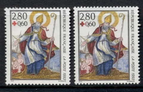 France-1993-Red-Cross-St-Nicholas-2-perfs-MUH