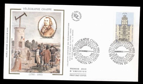 France-1993-Semaphore-Telegraph-cent-FDC