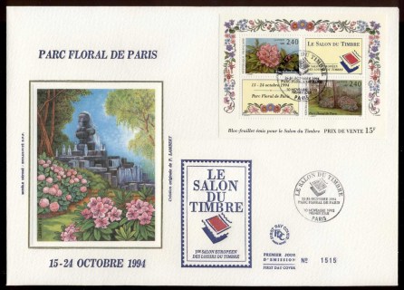 France-1993-Stamp-Exhibition-Flowers-MS-XLFDC