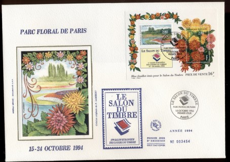 France-1993-Stamp-Exhibition-Flowers-MS-XLFDC_1