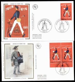 France-1993-Stamp-day-2x-FDC