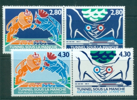 France-1994-Opening-of-the-Channel-Tunnel-pairs-MUH-lot35899