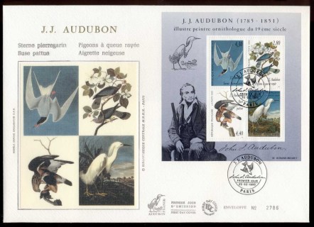 France-1995-Audubon-Birds-MS-Paris-XLFDC