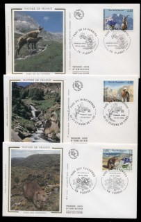 France-1996-National-parks-Wildlife-3x-FDC