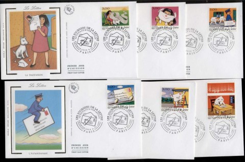 France-1997-Cartoons-6x-FDC