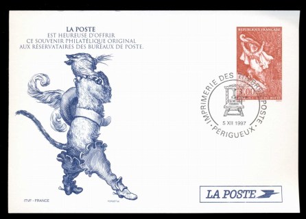 France-1997-Puss-in-boots-postal-card-FDC