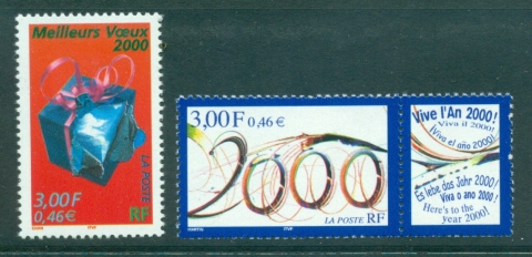 France-1999-Best-Wishes-Milleniun-label-MUH-lot36053