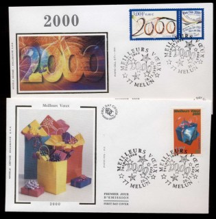 France-1999-Best-Wishes-for-Year-2000-2x-FDC